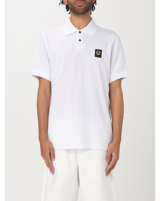 Belstaff White Logo Polo Shirt for men