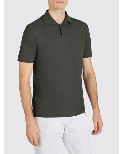Zanone Green Basic Cotton Polo Shirt for men