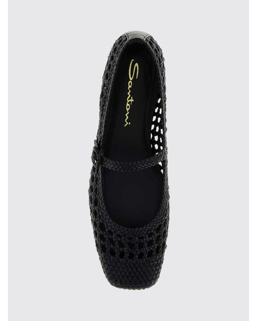 Santoni White Ballet Flat