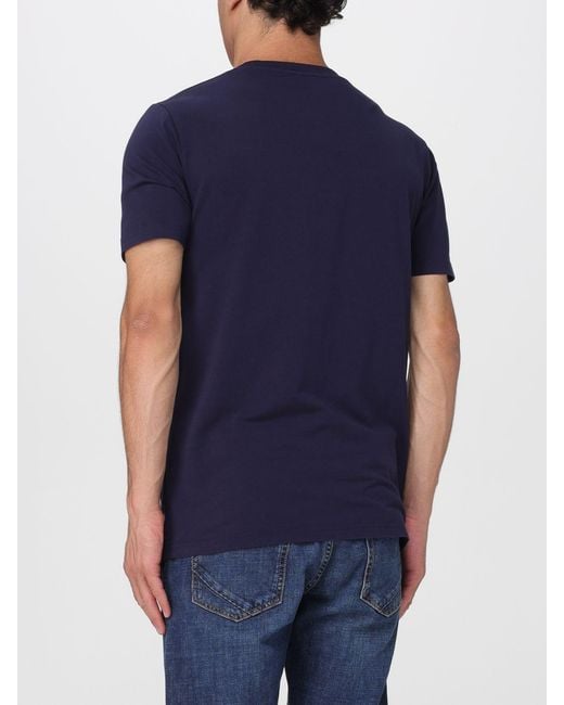 Moschino Blue Teddy Bear Print Cotton T-Shirt With Logo for men