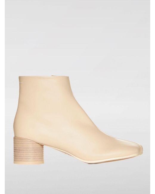 MM6 by Maison Martin Margiela Natural Flat Ankle Boots