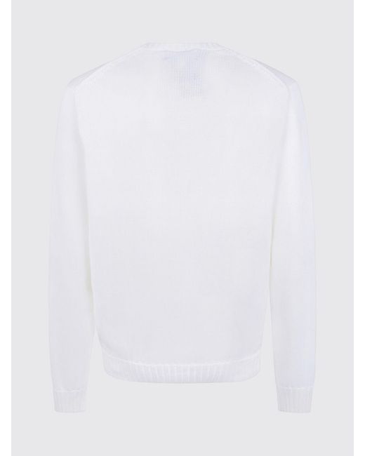 Polo Ralph Lauren White Graphic Print Cotton Crewneck Jumper for men