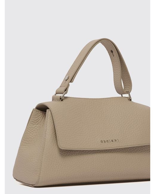Orciani Natural Hammered Leather Sveva Longuette Bag