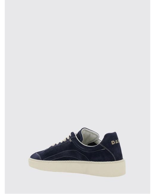 DSquared² Blue Suede Calfskin Low-Top Sneakers With Side Logo