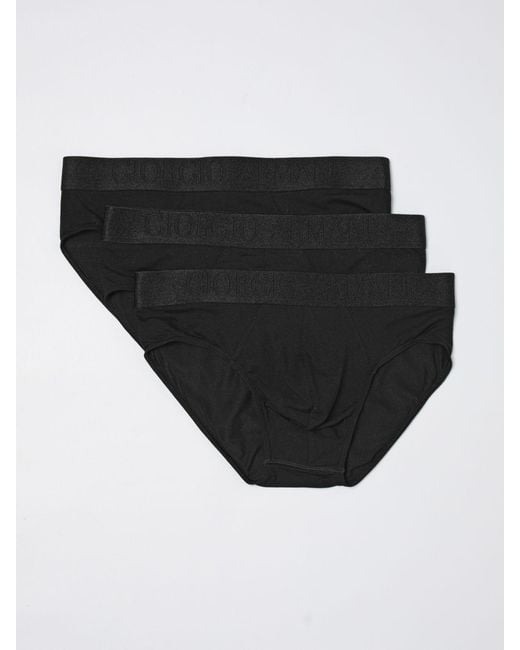 Set 3 Slip di Giorgio Armani in Black da Uomo