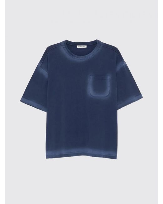 YMC Blue Cotton And Linen T-Shirt for men