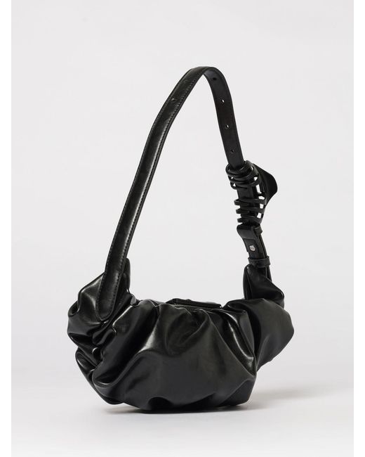 DIESEL Black Grab-D Ruched Faux Leather Bag