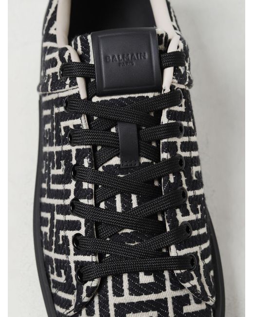 B-court monogram sneakers di Balmain in Black da Uomo