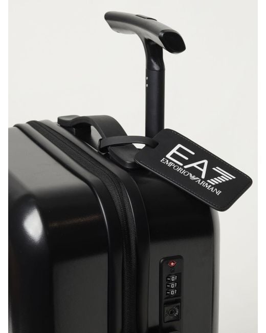 Trolley in ABS con logo embossed di EA7 in Black da Uomo