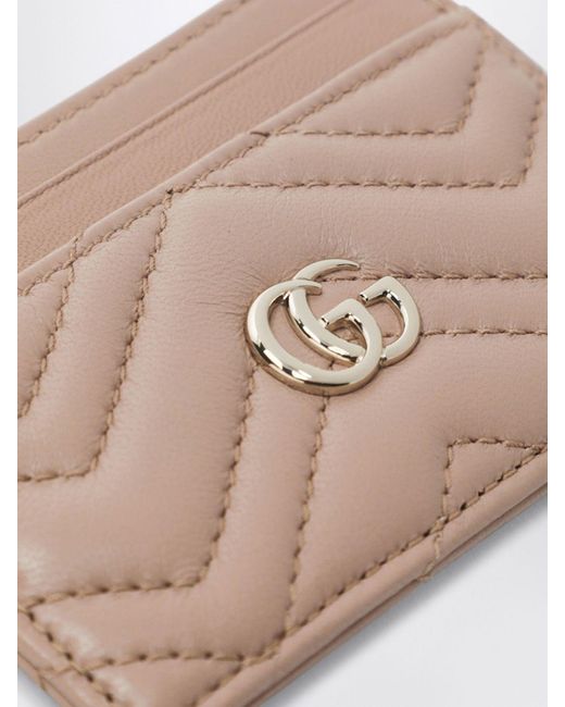 Gucci Natural Gg Marmont Matelassé Nappa Card Holder for men
