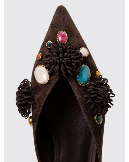 Twinset Black Suede Mules With Applications And Stones