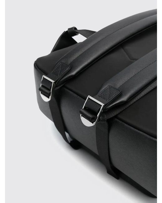 Emporio Armani Black Regenerated Leather Backpack for men