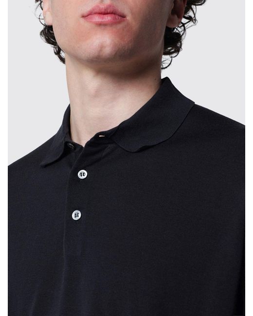 Drumohr Blue Cotton Knit Polo Shirt for men