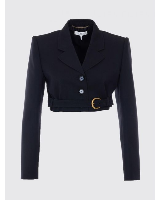 Chloé Black ChloÉ Cropped Buckle Blazer