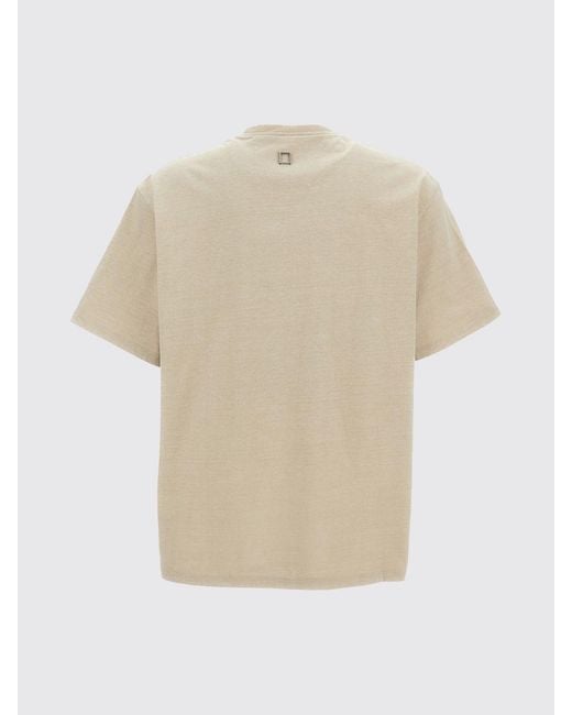 Wooyoungmi Green Graphic-Print And Contrast-Logo Cotton Crewneck T-Shirt for men