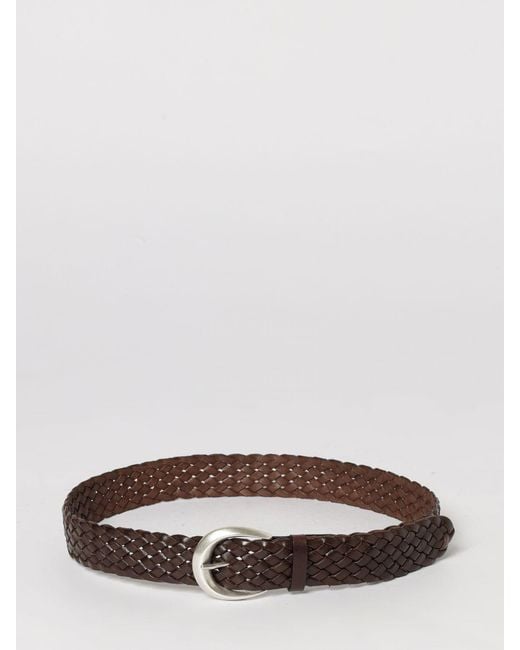 Orciani Brown Braided Leather Belt