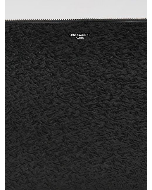 Saint Laurent Black Grain De Poudre Leather Clutch for men