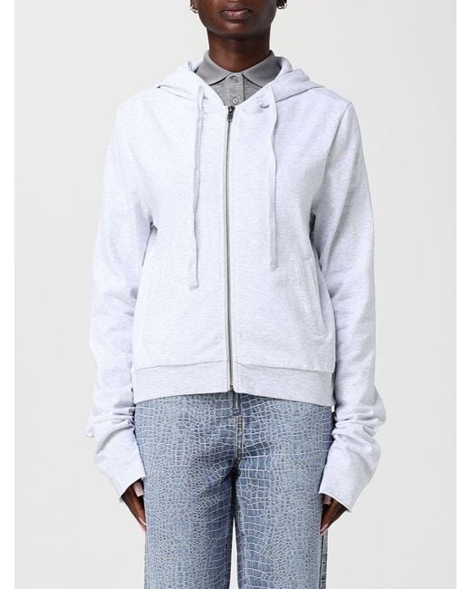 Entire studios White Cotton Zip-Up Hoodie