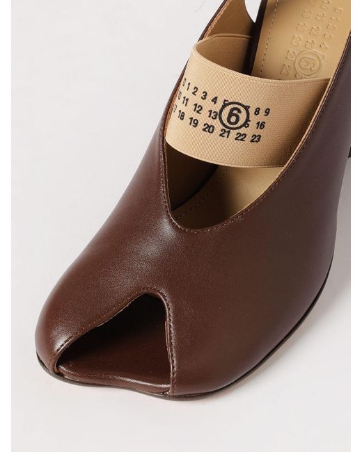 MM6 by Maison Margiela Brown Anatomic Tabi Leather Sandals