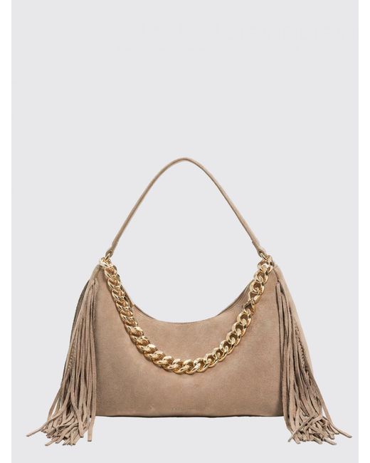 Twinset Natural Liliane Suede Fringed Bag