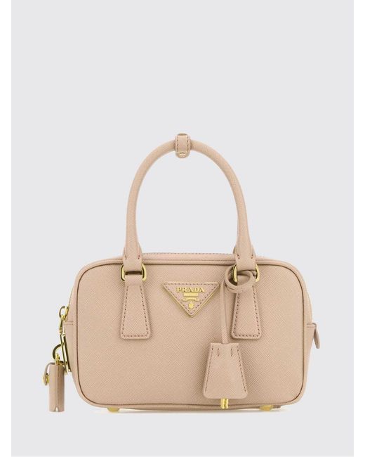 Prada Natural Mini Galleria Saffiano Leather Bag