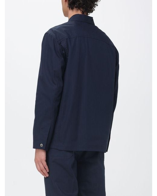 Paolo Pecora Blue Cotton Overshirt for men