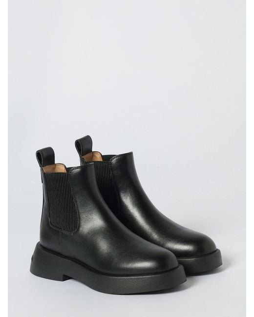 ARMANI EXCHANGE Black Flat Ankle Boots