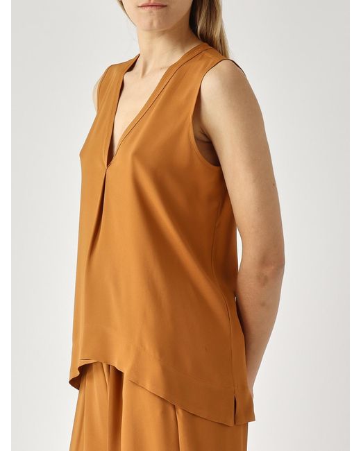 Maliparmi Brown Silk Blend Blouse