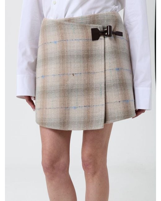 Loewe White Check Wool And Cashmere Mini Skirt