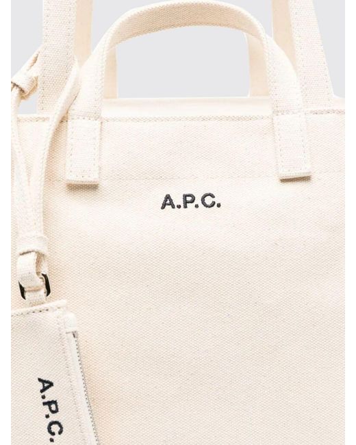 A.P.C. Natural Le Drummer Cotton Canvas Bag