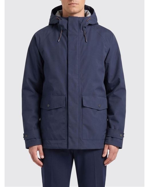 Save The Duck Blue Cotton Hooded Parka for men