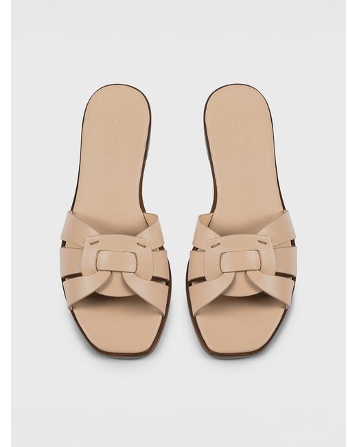 Doucal's White Leather Mules