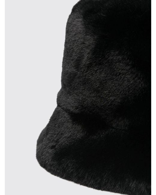 Apparis Black Recycled Faux Fur Bucket Hat