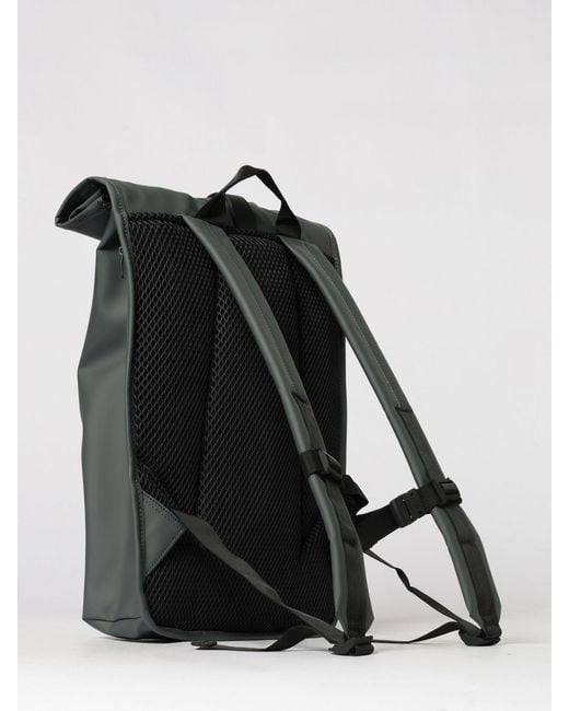 Rains Black Rolltop Rucksack for men
