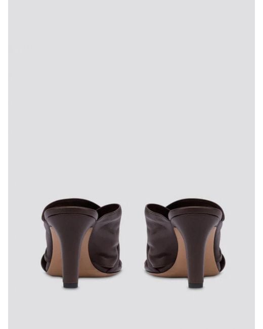 Paris Texas Brown Crossstrap Leather Mules Mid Heel