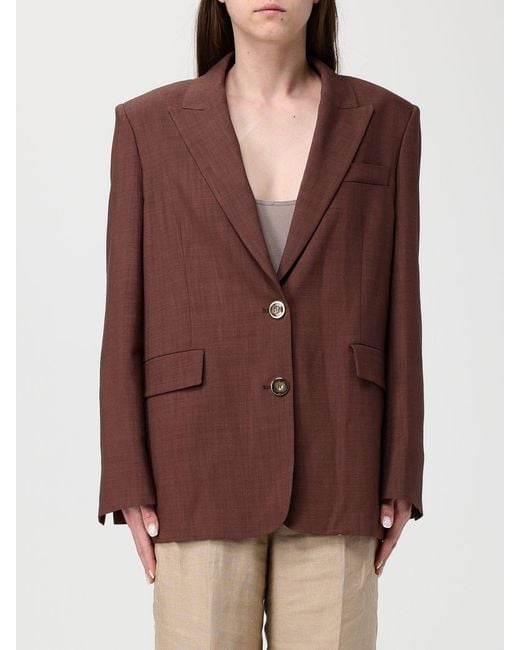 Pinko Brown Rustic Effect Single-Breasted Blazer