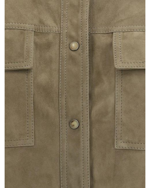 Brunello Cucinelli Green Suede Shirt