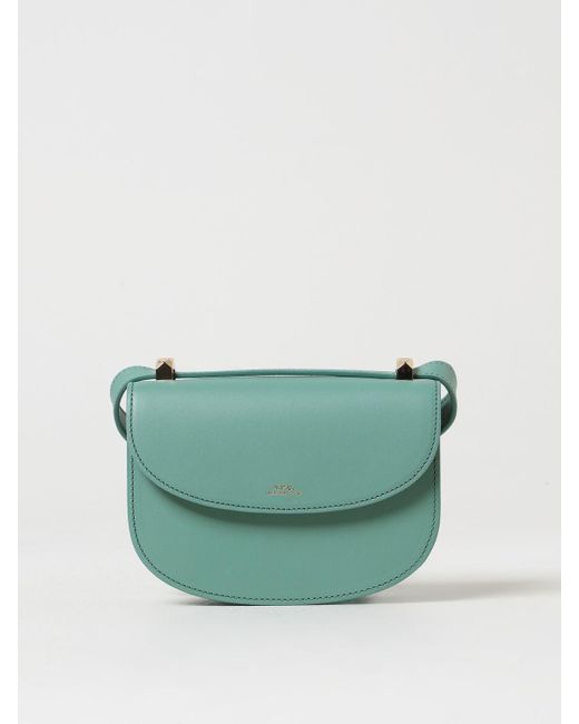A.P.C. Green Genève Leather Bag