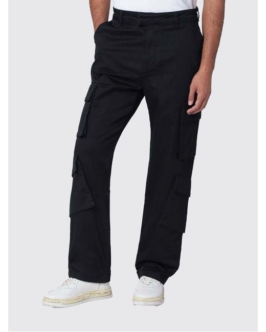 Represent Blue Cotton Cargo Trousers for men