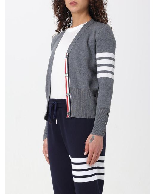 Cardigan 4-Barres Thom Browne en coloris Gray