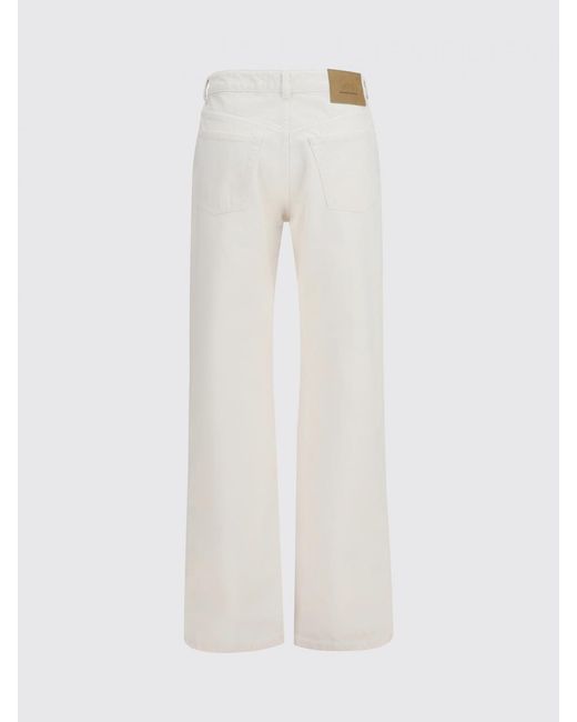 AMI White Cotton Denim Straight Jeans