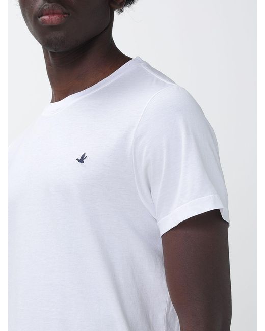 Brooksfield White Cotton Crew Neck T-Shirt for men