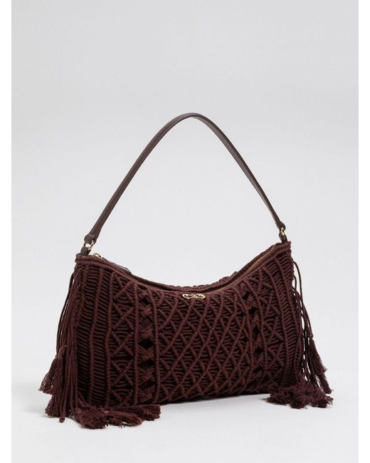 Twinset Purple Woven Cotton Bag
