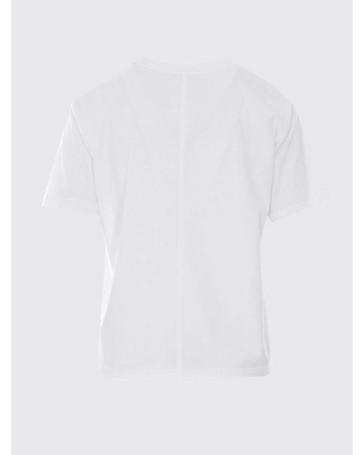 DUNST White Cotton Crew-Neck T-Shirt With Dropped Shoulders And Short Sleeves