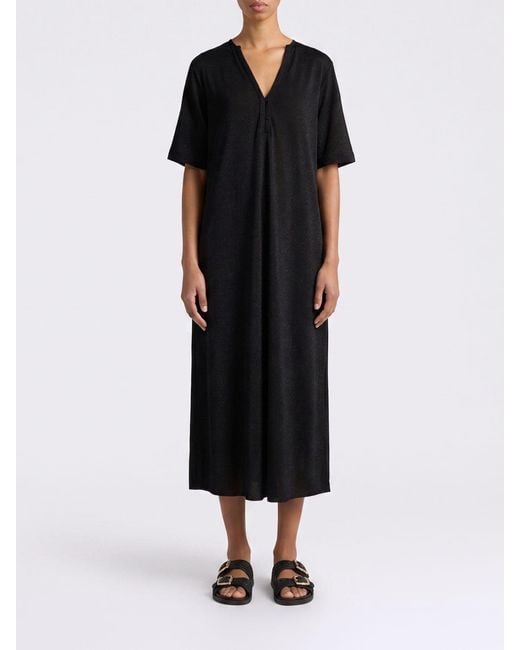 Momoní Black Momon&Igrave Lurex Jersey Midi Dress