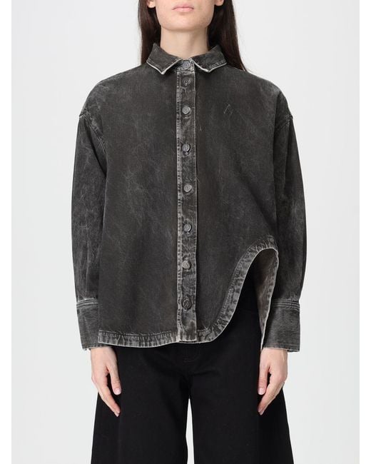 The Attico Gray Cotton Denim Shirt
