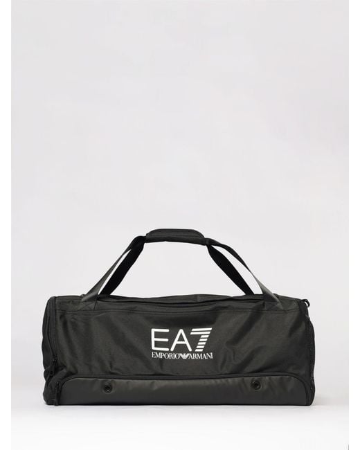 EA7 Black Train Core Polyester Duffle Bag With Logo for men