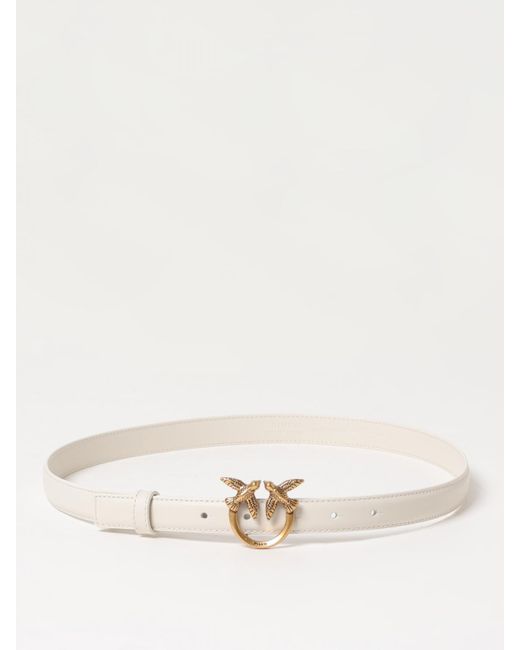 Pinko Natural Love Birds Leather Belt