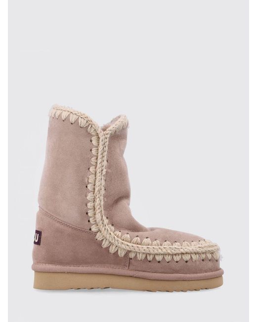 Mou Brown Flat Ankle Boots