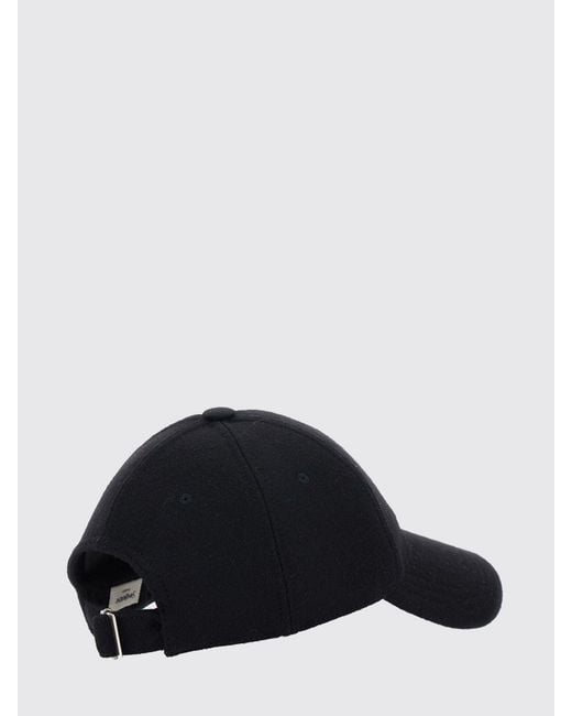 Saint Laurent Black Classic Wool Baseball Cap With A Minimal Design for men